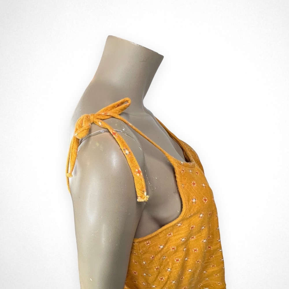 AERIE M Marigold Shoulder Tie Layered Romper Summer Vacation - Picture 6 of 13